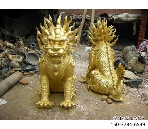 幼兒園麒麟雕塑，鐵藝文化雕塑，鑄造制作