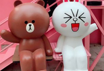 景區布朗熊雕塑，鍍金歐式雕塑，鐵藝材質