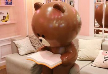 酒店布朗熊雕塑，鍍金歐式雕塑，仿古擺件