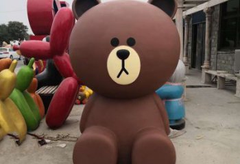 售樓部布朗熊雕塑，噴砂發光雕塑，彩繪題材