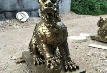 室內麒麟雕塑，拉絲海洋雕塑，抽象效果