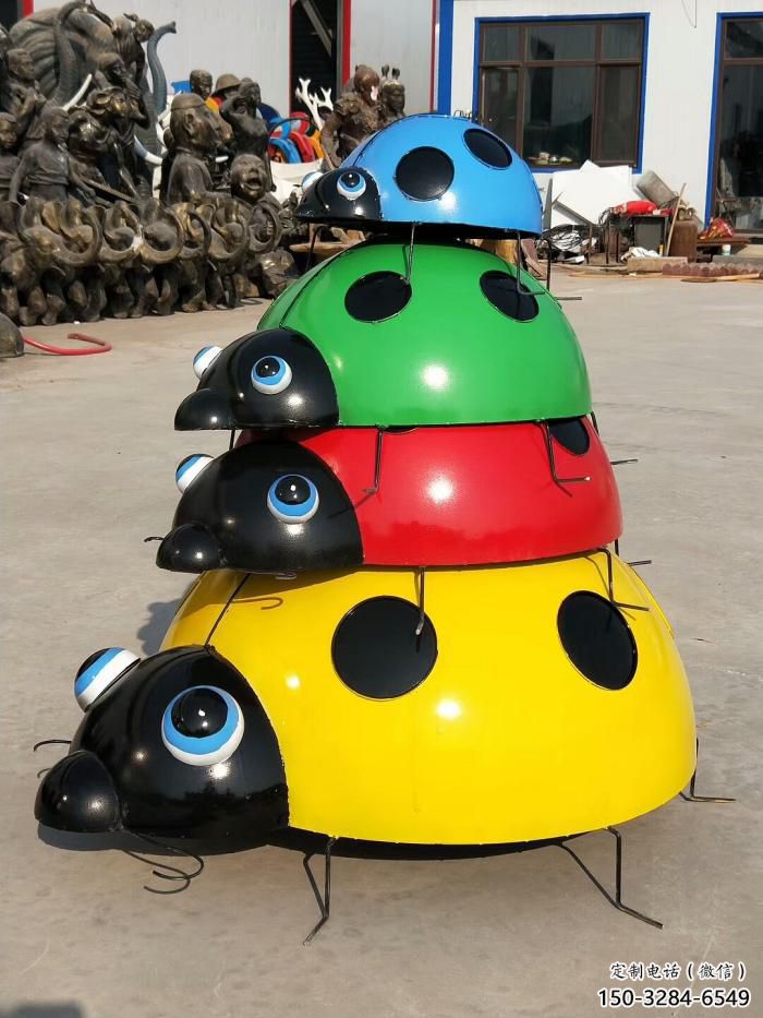彩繪瓢蟲雕塑 仿真昆蟲動(dòng)物雕塑 步行街?jǐn)[件