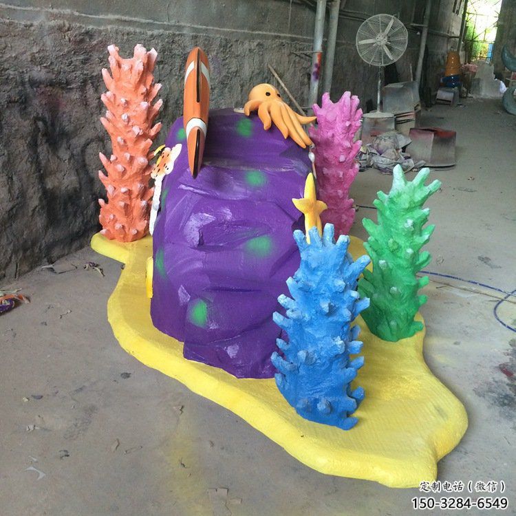 售樓部珊瑚雕塑，噴砂發(fā)光雕塑，彩繪題材