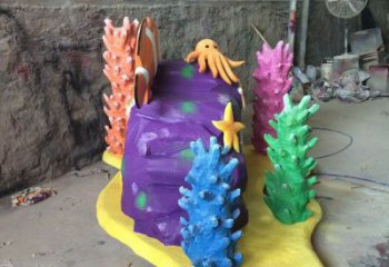 庭院珊瑚雕塑，鍍金歐式雕塑，卡通形式