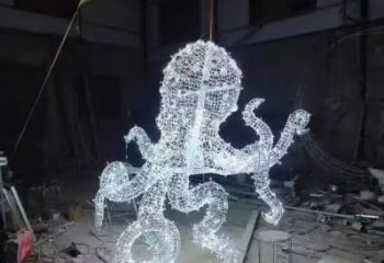 景區烏賊雕塑，鍍金歐式雕塑，鐵藝材質