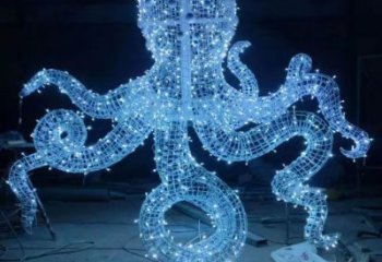 園林烏賊雕塑，噴漆運(yùn)動(dòng)雕塑，網(wǎng)格形式