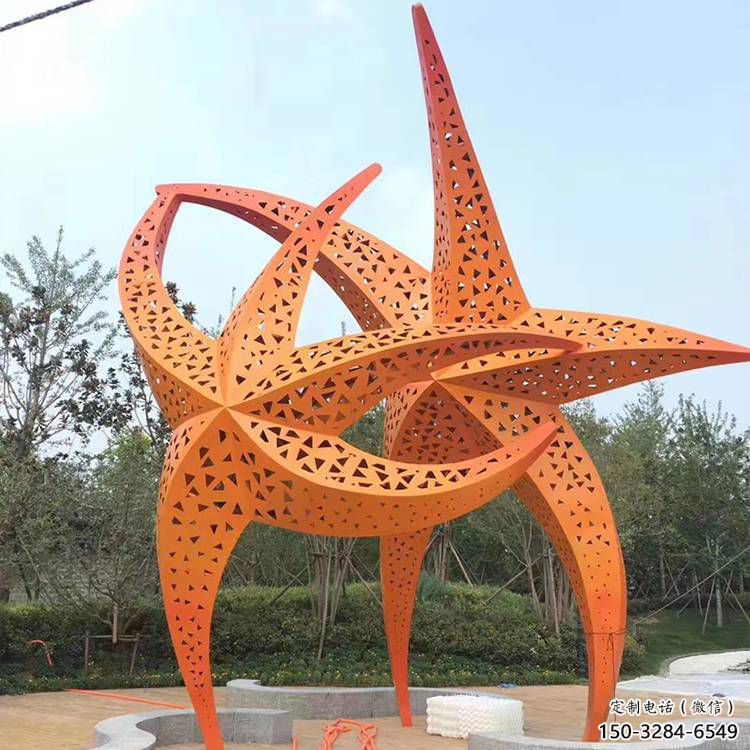 操場海星雕塑，仿真海洋雕塑，噴砂制造