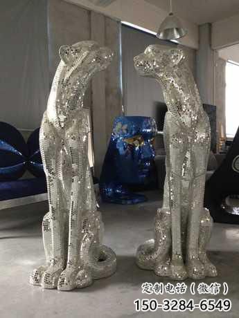 房地產獵豹雕塑，仿古動漫雕塑，噴砂制造