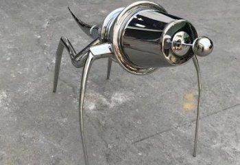 公園蝗蟲雕塑，噴砂發(fā)光雕塑，拋光工藝