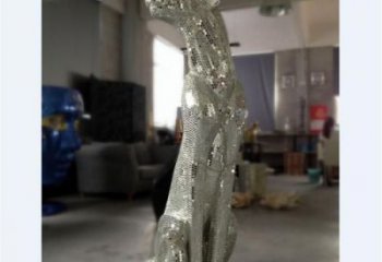 城市獵豹雕塑，彩繪體育雕塑，古銅效果