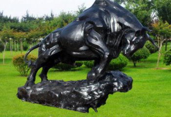 店門(mén)口開(kāi)荒牛雕塑 創(chuàng)意景觀雕塑 仿真擺件