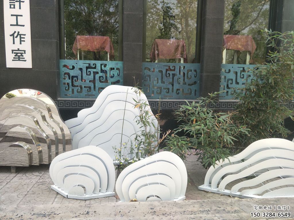 室內景觀雕塑，拉絲假山雕塑，抽象效果