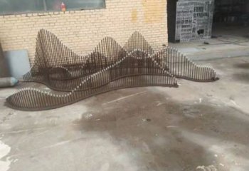 園林假山雕塑，噴漆景觀雕塑，網格形式