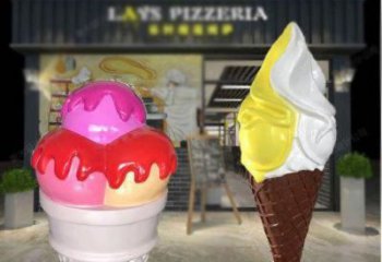 彩繪冰淇淋雕塑 公園雪糕雕塑 標(biāo)識主題小品