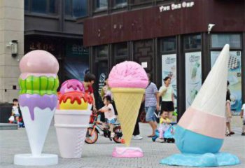 農(nóng)村冰淇淋雕塑，鏤空海洋雕塑，抽象效果