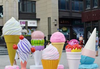 室內(nèi)冰淇淋雕塑，拉絲海洋雕塑，抽象效果