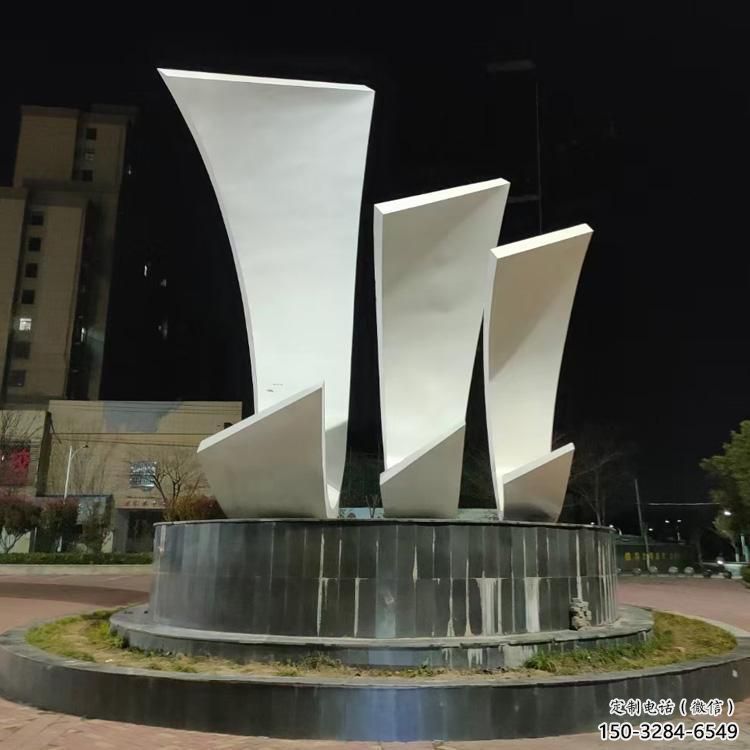 公園帆船雕塑，噴砂發光雕塑，鍛造工藝