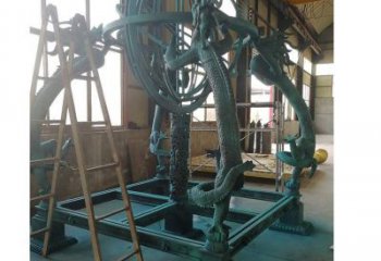 步行街渾天儀雕塑，鍛造景觀雕塑，噴漆方式