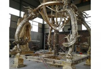 公園渾天儀雕塑，噴砂發光雕塑，鍛造工藝