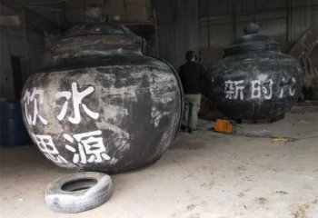 農(nóng)村茶壺雕塑，烤漆景觀雕塑，抽象效果