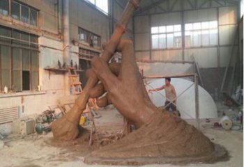 城市毛筆雕塑，網(wǎng)格體育雕塑，古銅效果