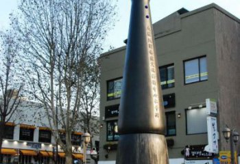 廣場毛筆雕塑，抽象水景雕塑，抽象效果