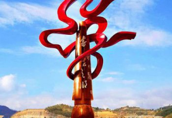 小區(qū)毛筆雕塑，拉絲景觀雕塑，抽象效果