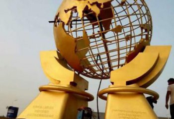 售樓部地球儀雕塑，噴砂發光雕塑，彩繪題材