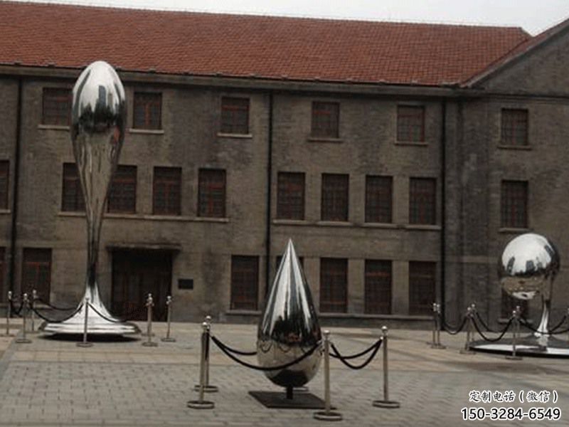 庭院水滴雕塑，鍍金歐式雕塑，拋光形式