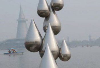 操場水滴雕塑，鏤空景觀雕塑，噴砂制造