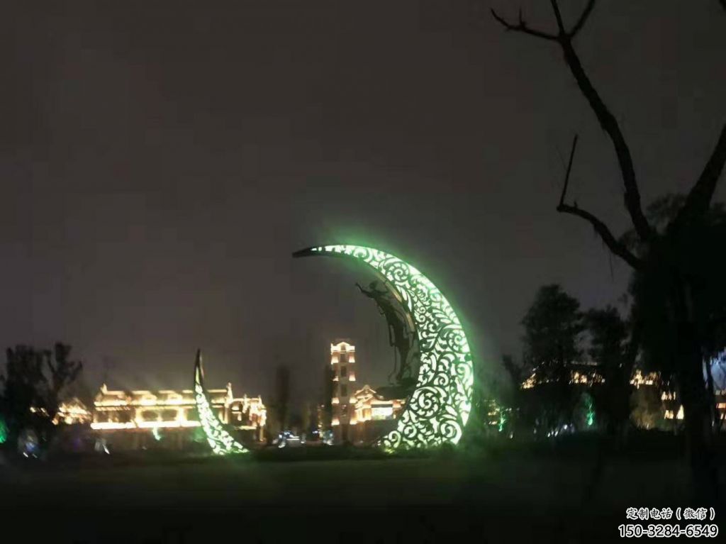 景觀館月亮雕塑，鍍銅景觀雕塑，鍍銅工藝