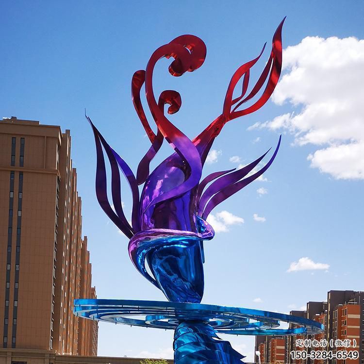 室內(nèi)海浪雕塑，拉絲景觀雕塑，抽象效果