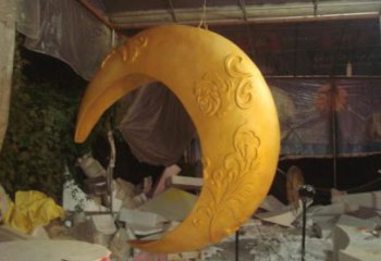 校園月亮雕塑，拉絲景觀雕塑，抽象主題