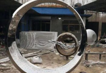 大型月亮雕塑，鍛造景觀雕塑，鏡面工藝