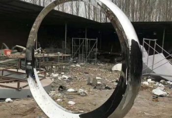 室內月亮雕塑，拉絲景觀雕塑，抽象效果