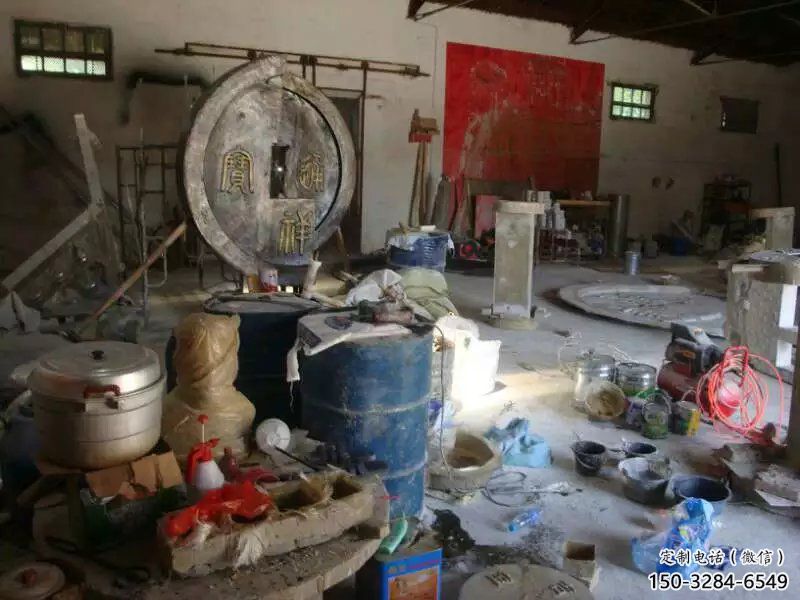 酒店銅錢雕塑，烤漆戶外雕塑，仿古擺件