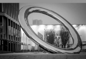 廣場(chǎng)圓環(huán)雕塑，抽象水景雕塑，鏡面效果