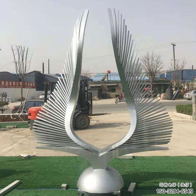 大型翅膀雕塑，鍍銅景觀雕塑，鏡面工藝