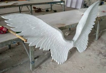 公園翅膀雕塑，噴砂發光雕塑，鍛造工藝