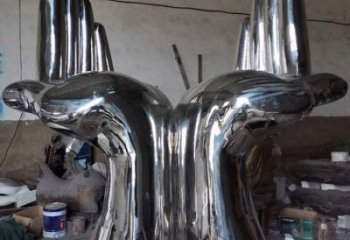 步行街座椅雕塑，鍛造景觀雕塑，鏡面方式