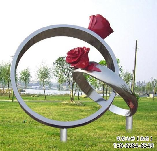 房地產戒指雕塑 現代景觀擺件 幾何雕塑