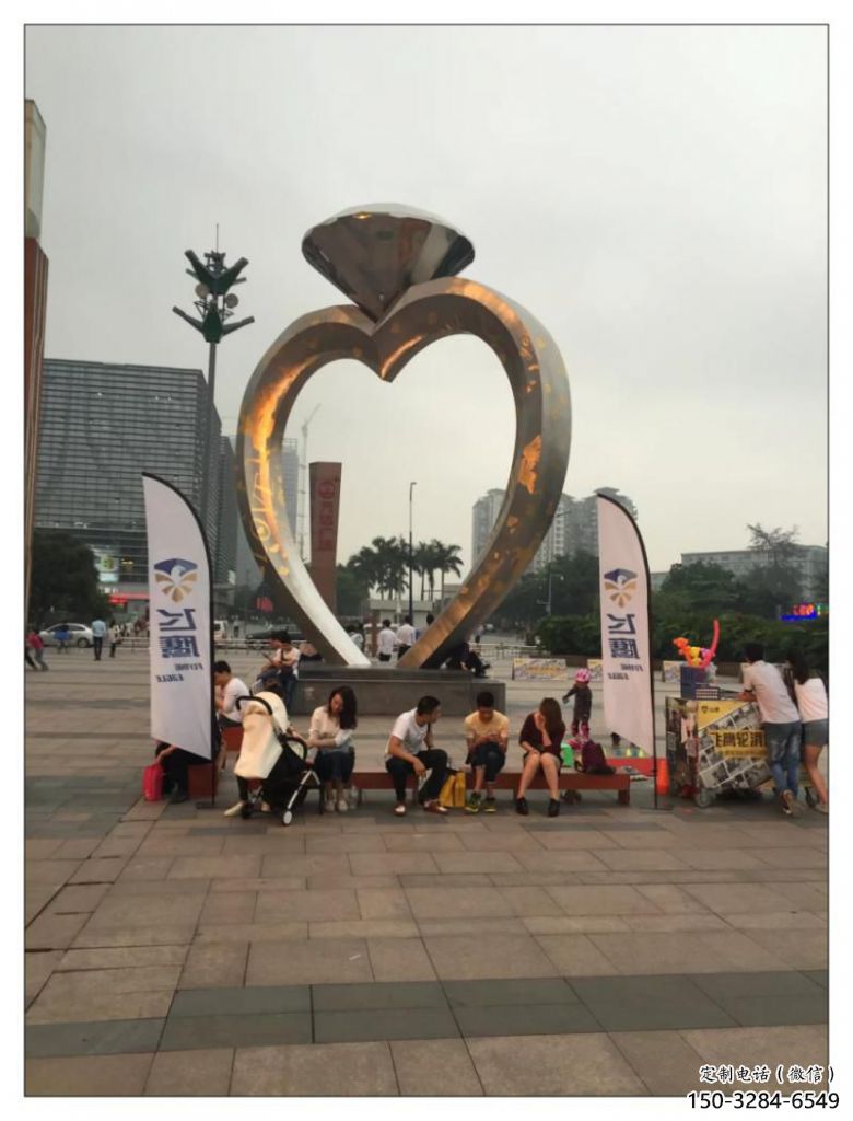 村口戒指雕塑 啞光景觀擺件 公園雕塑