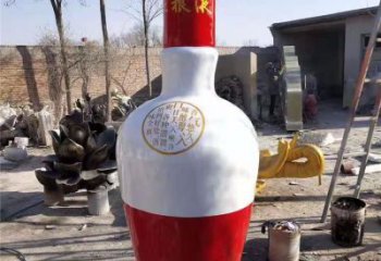 廣場(chǎng)酒瓶雕塑 抽象景觀小品 烤漆雕塑