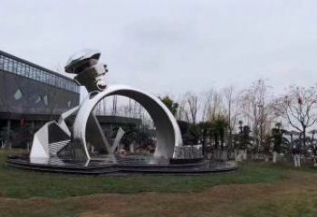 大型戒指雕塑 歐式步行街擺件 鏡面雕塑