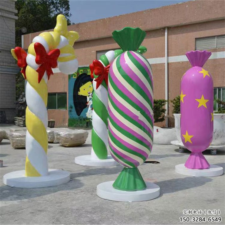 拉絲棒棒糖雕塑 鏤空創(chuàng)意擺件 別墅區(qū)雕塑