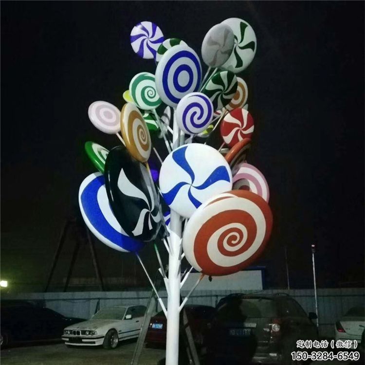 懸空棒棒糖雕塑 大型別墅區小品 農村雕塑