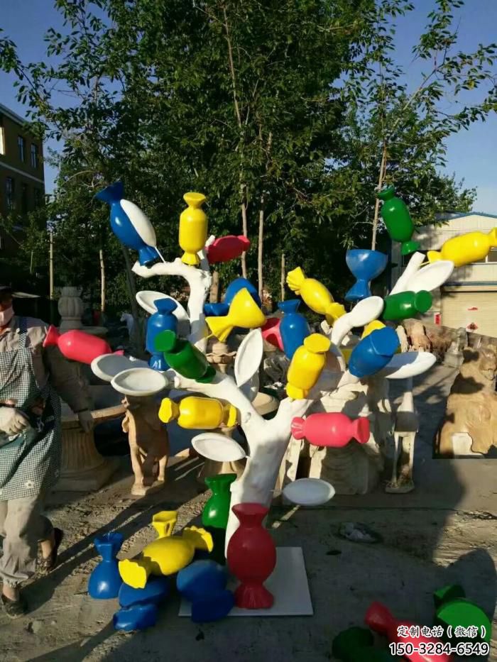 啞光棒棒糖雕塑 拉絲景觀小品 步行街雕塑