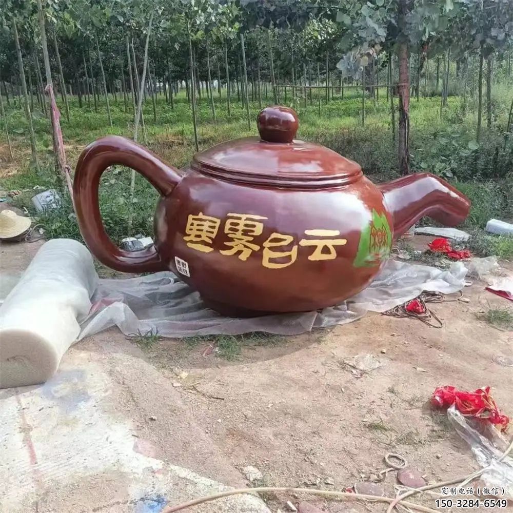 店門口水壺雕塑制作 創意流水雕塑 仿真擺件