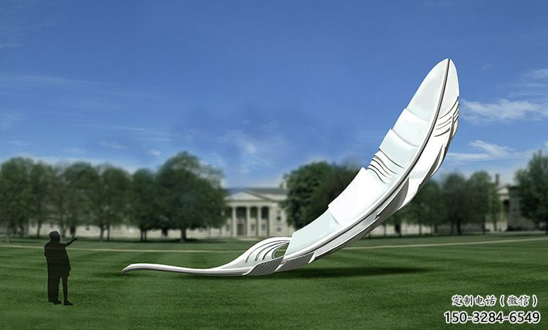 拉絲羽毛雕塑 鏤空創意擺件 別墅區雕塑