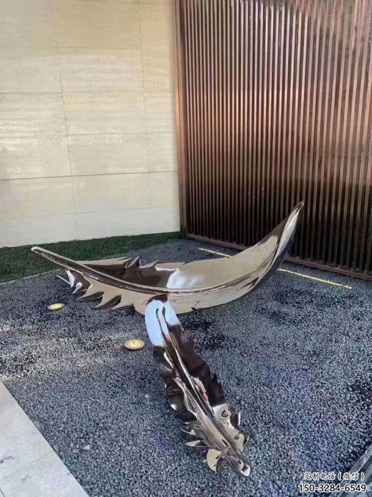 鏡面羽毛雕塑 烤漆大型擺件 博物館雕塑